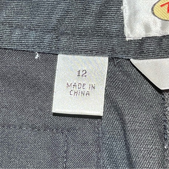 Talbots Stretch Linen Blend Pants Womens Size 12 Black Straight Leg Chinos - Picture 7 of 12